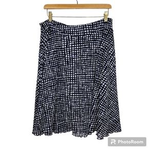 Pendleton Blue White Catalina Nylon Mesh Knee Length Flare Skirt Sz 12